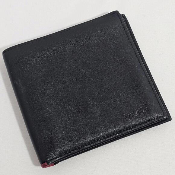 Tumi Other - Tumi Mens Black Lesther Wallet With Red Details Bi Fold.